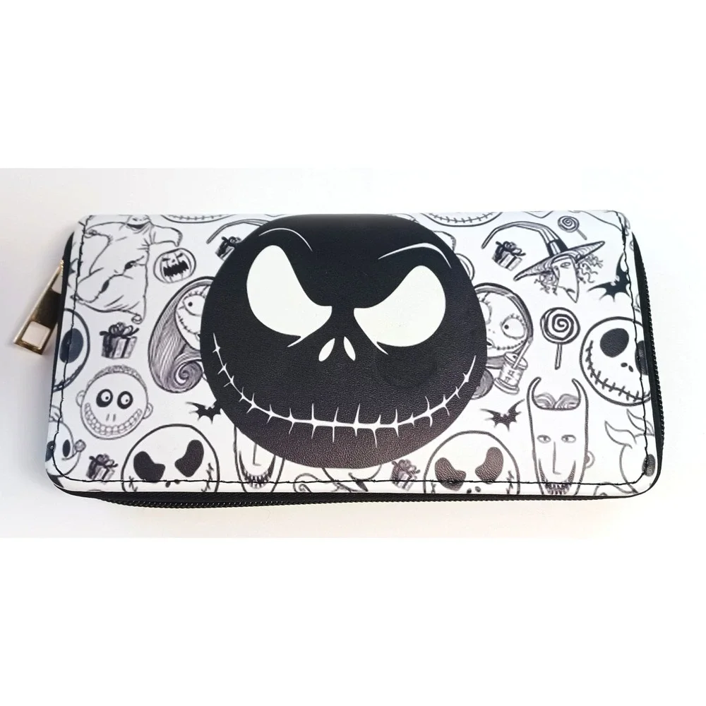 Disney Nightmare Before Christmas Jack Skellington Zip Around Wallet Black White